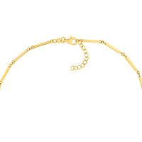 Olas d'Oro - 14K Yellow Gold Bar Station Adjustable Anklet with Pear Shape Lobster Clasp - 3.49 Grams