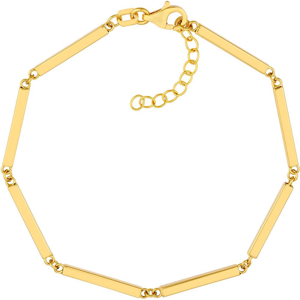 Olas d'Oro - 14K Yellow Gold Bar Station Adjustable Bracelet - 3.36 Grams