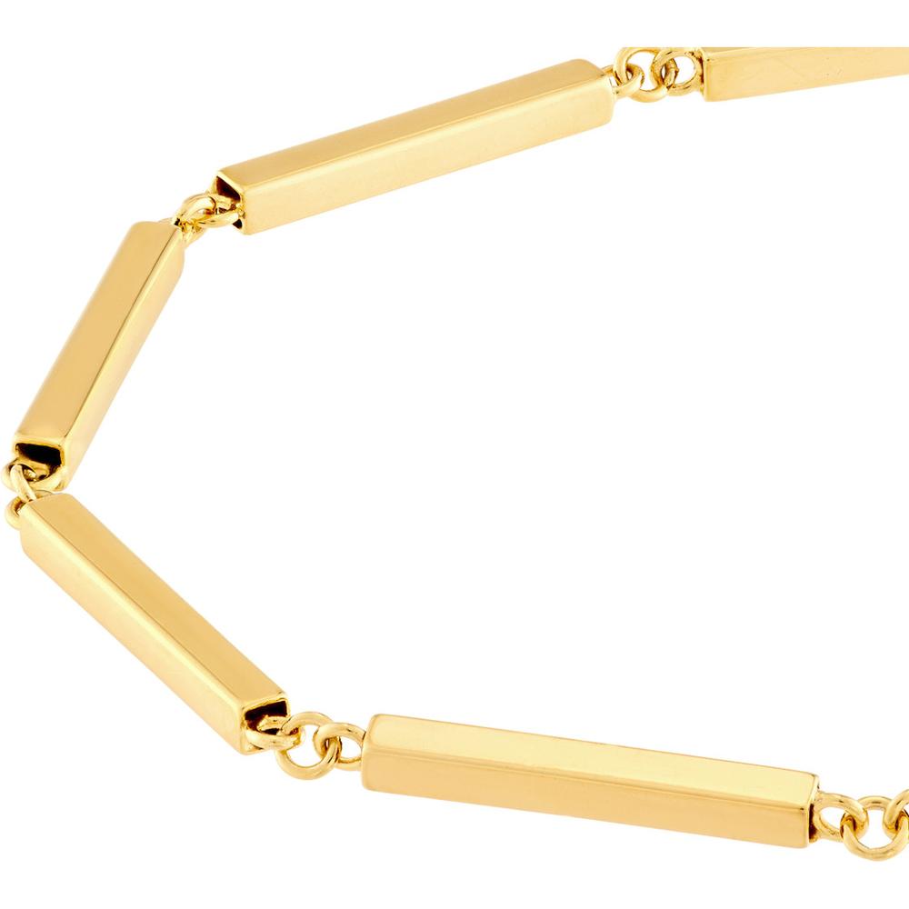 Olas d'Oro - 14K Yellow Gold Bar Station Adjustable Bracelet - 3.36 Grams