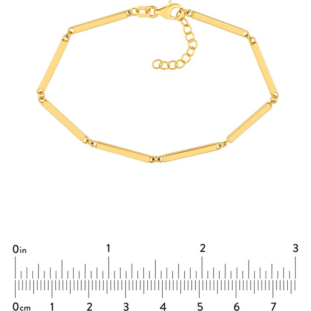 Olas d'Oro - 14K Yellow Gold Bar Station Adjustable Bracelet - 3.36 Grams