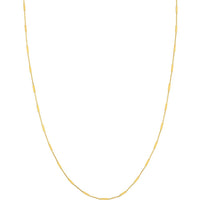 Olas d'Oro - 14K Yellow Gold Bar Station Cable Chain Necklace - 20" Length