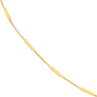 Olas d'Oro - 14K Yellow Gold Bar Station Cable Chain Necklace - 20" Length