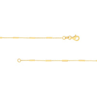 Olas d'Oro - 14K Yellow Gold Bar Station Cable Chain Necklace - 20" Length