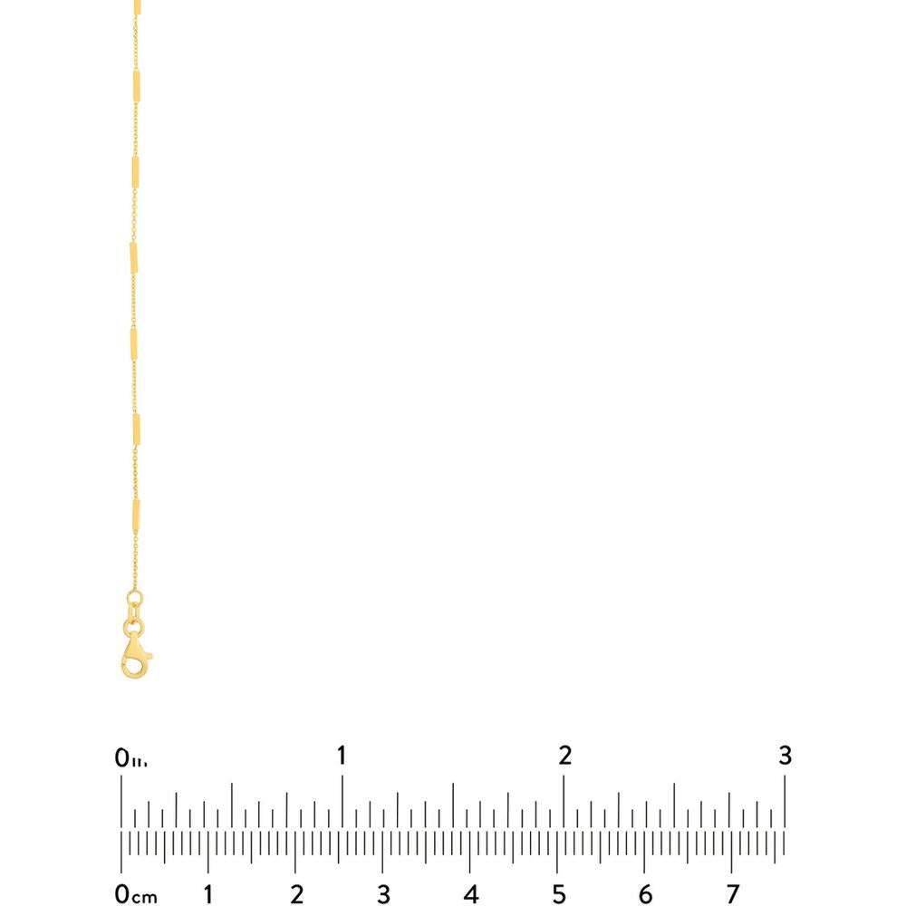 Olas d'Oro - 14K Yellow Gold Bar Station Cable Chain Necklace - 20" Length