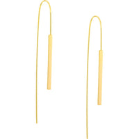 Olas d'Oro - 14K Yellow Gold Bar Wire Threader Earrings - 1.25 Grams Total Weight