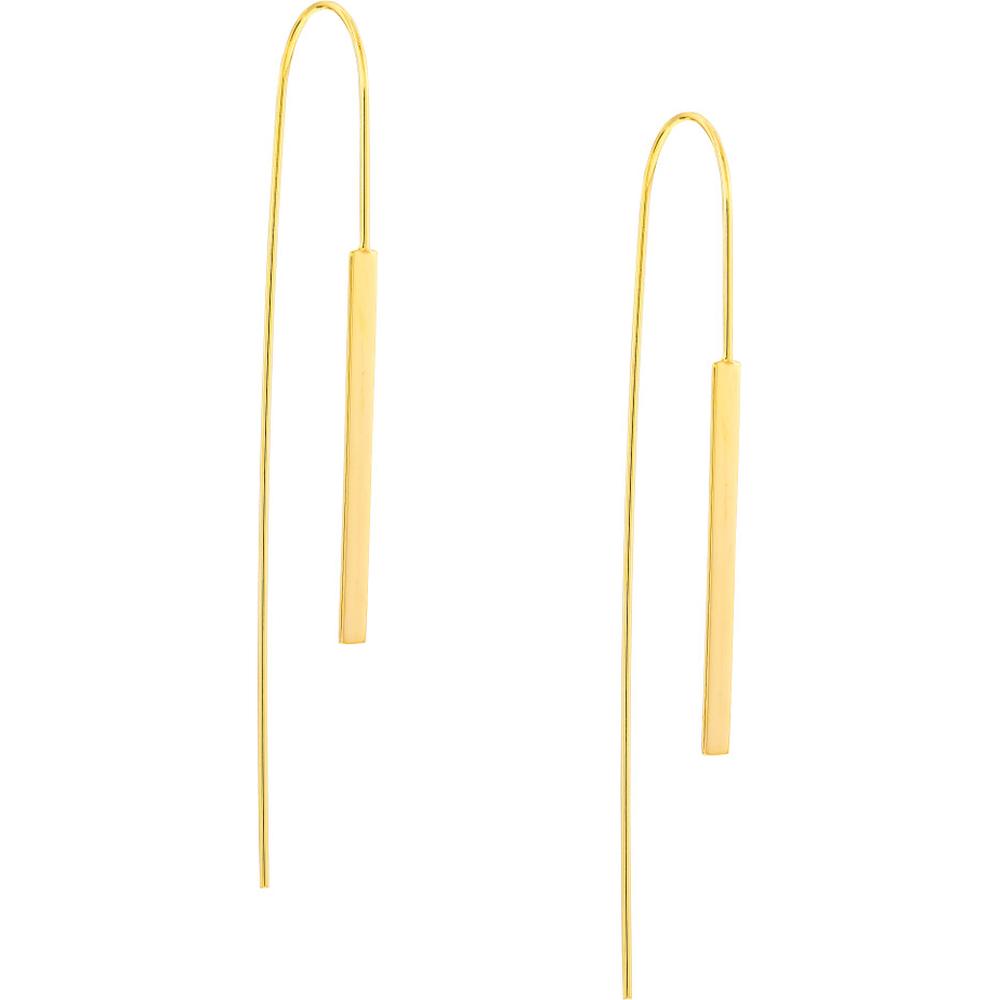 Olas d'Oro - 14K Yellow Gold Bar Wire Threader Earrings - 1.25 Grams Total Weight