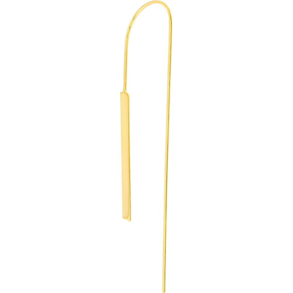Olas d'Oro - 14K Yellow Gold Bar Wire Threader Earrings - 1.25 Grams Total Weight