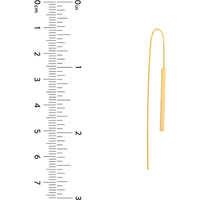 Olas d'Oro - 14K Yellow Gold Bar Wire Threader Earrings - 1.25 Grams Total Weight