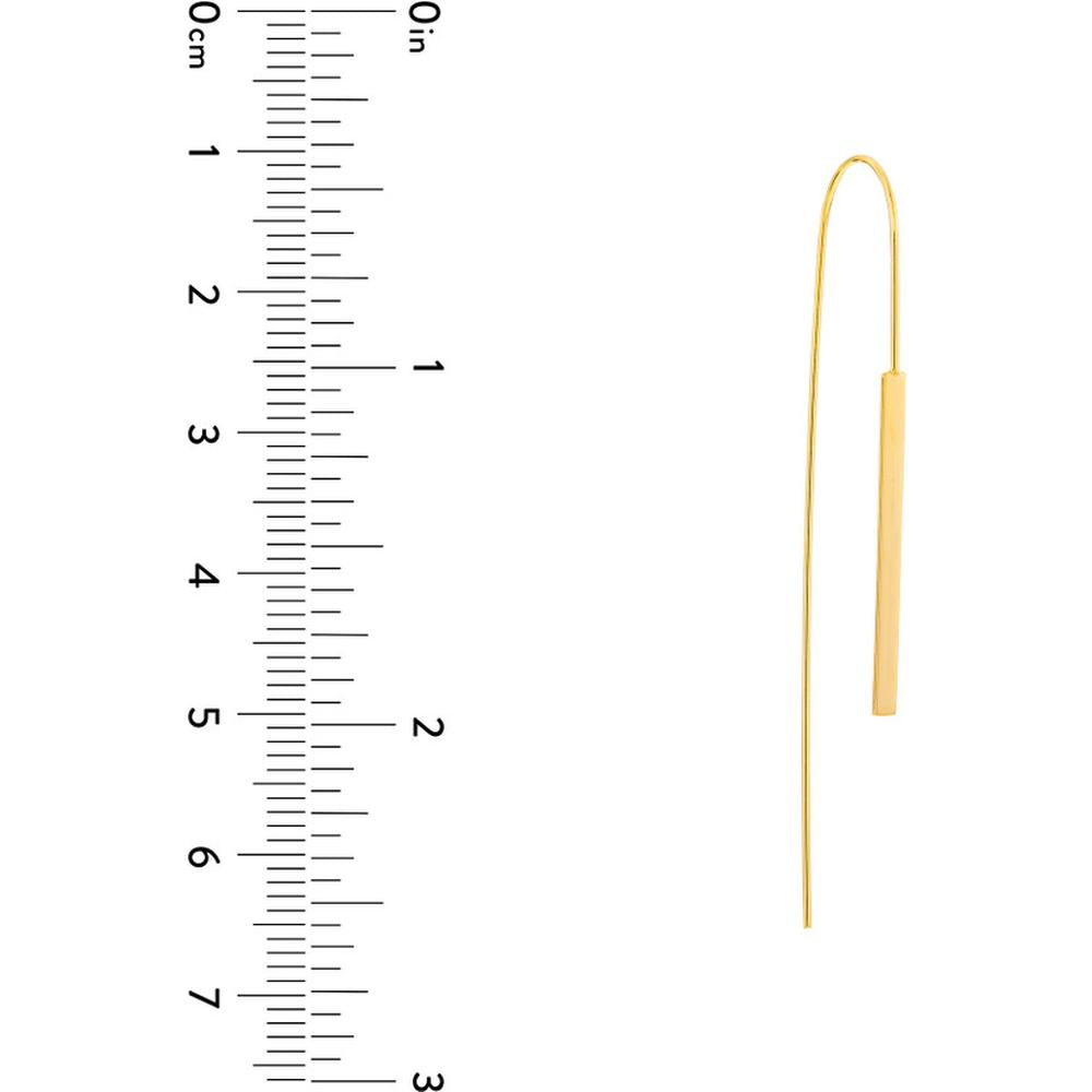 Olas d'Oro - 14K Yellow Gold Bar Wire Threader Earrings - 1.25 Grams Total Weight
