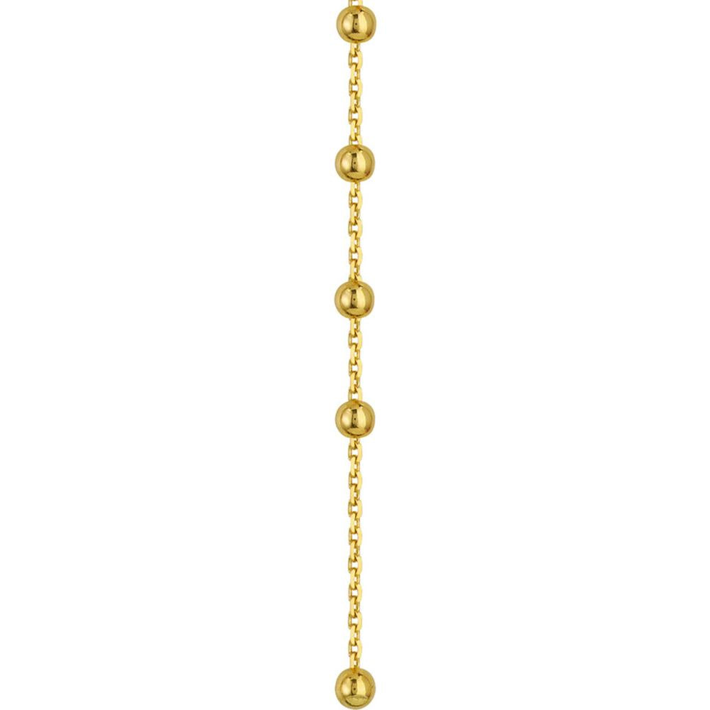 Olas d'Oro - 14K Yellow Gold Bead Accent Threader Earrings 1.12 Grams Total Weight