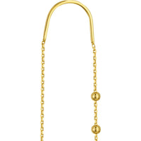 Olas d'Oro - 14K Yellow Gold Bead Accent Threader Earrings 1.12 Grams Total Weight