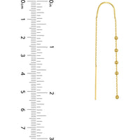 Olas d'Oro - 14K Yellow Gold Bead Accent Threader Earrings 1.12 Grams Total Weight