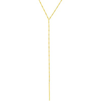 Olas d'Oro - 14K Yellow Gold Bead and Bar Adjustable Lariat Necklace - 3.04 Grams Weight