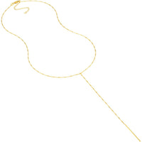 Olas d'Oro - 14K Yellow Gold Bead and Bar Adjustable Lariat Necklace - 3.04 Grams Weight