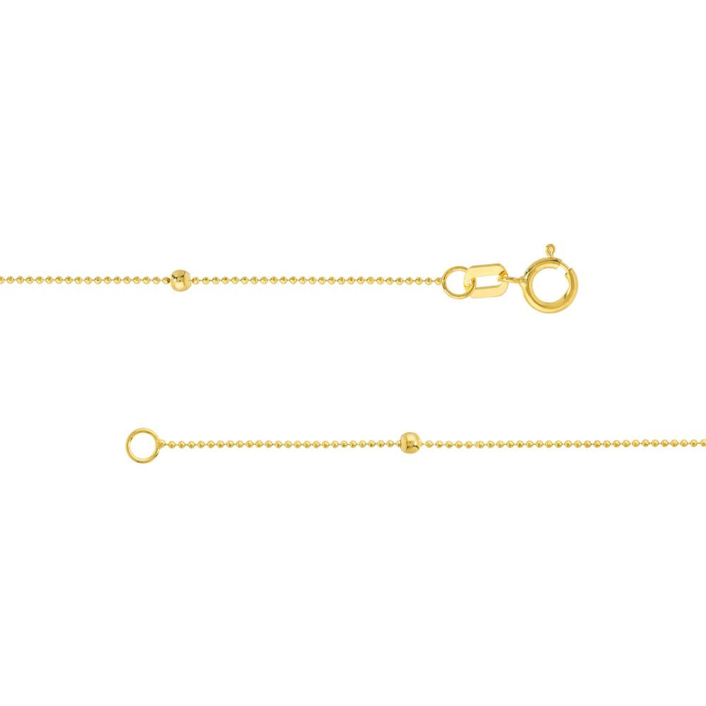 Olas d'Oro - 14K Yellow Gold Bead and Marquise Stations Necklace - Elegant Fine Jewelry