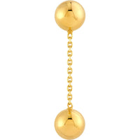 Olas d'Oro - 14K Yellow Gold Bead Cable Chain Dangle Earrings - 1.50 Grams Total Weight