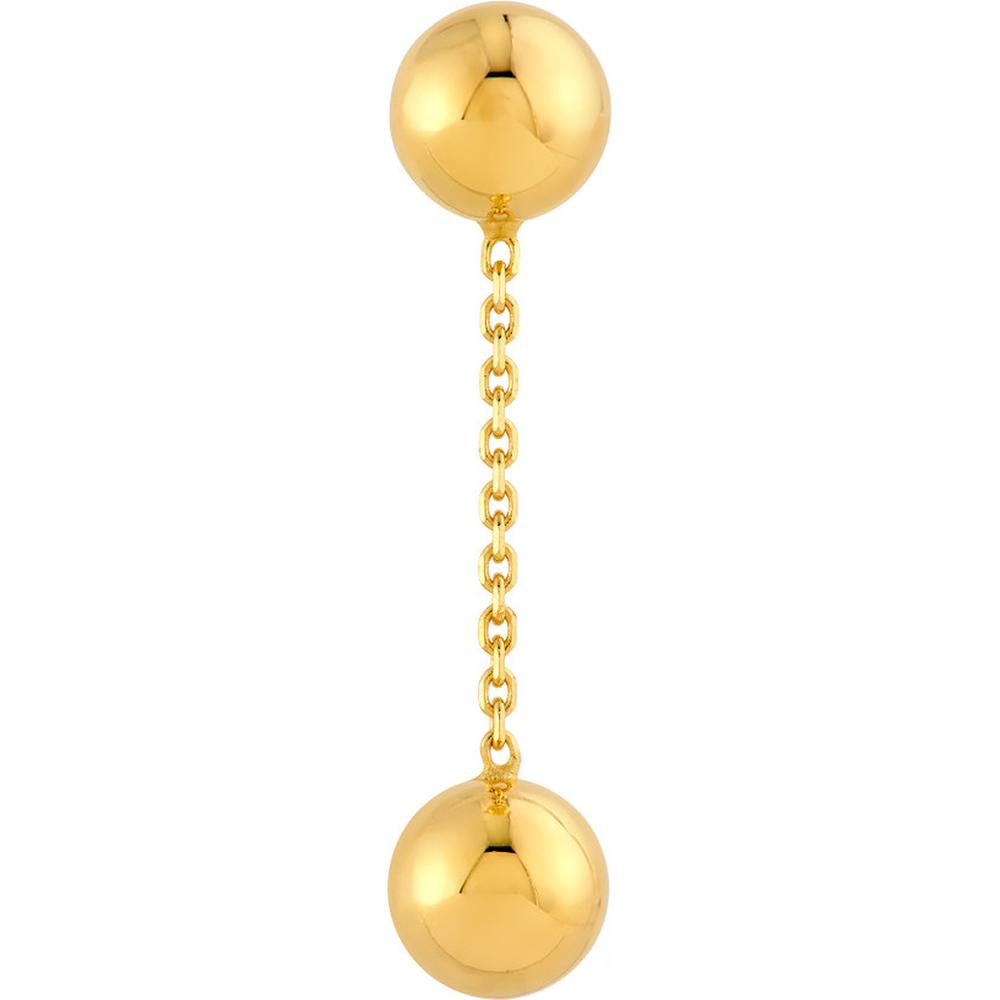 Olas d'Oro - 14K Yellow Gold Bead Cable Chain Dangle Earrings - 1.50 Grams Total Weight