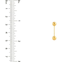 Olas d'Oro - 14K Yellow Gold Bead Cable Chain Dangle Earrings - 1.50 Grams Total Weight