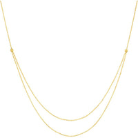 Olas d'Oro - 14K Yellow Gold Bead Chain Build Your Own Duet Necklace - 2.72 Grams