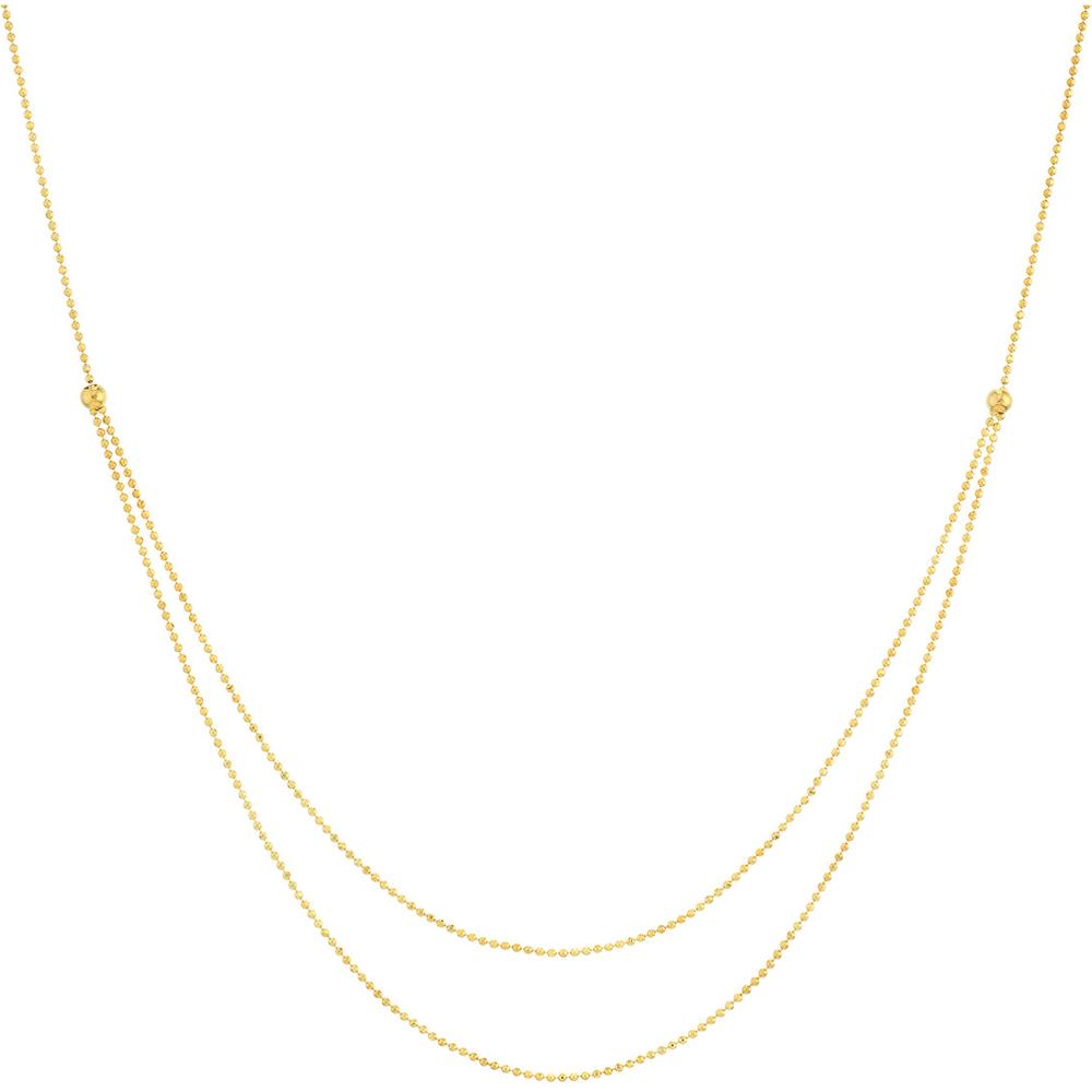 Olas d'Oro - 14K Yellow Gold Bead Chain Build Your Own Duet Necklace - 2.72 Grams