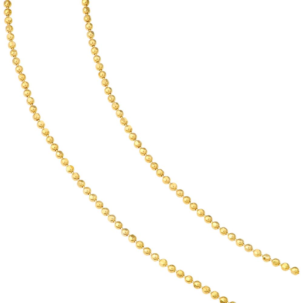 Olas d'Oro - 14K Yellow Gold Bead Chain Build Your Own Duet Necklace - 2.72 Grams