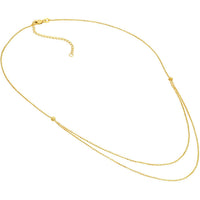 Olas d'Oro - 14K Yellow Gold Bead Chain Build Your Own Duet Necklace - 2.72 Grams
