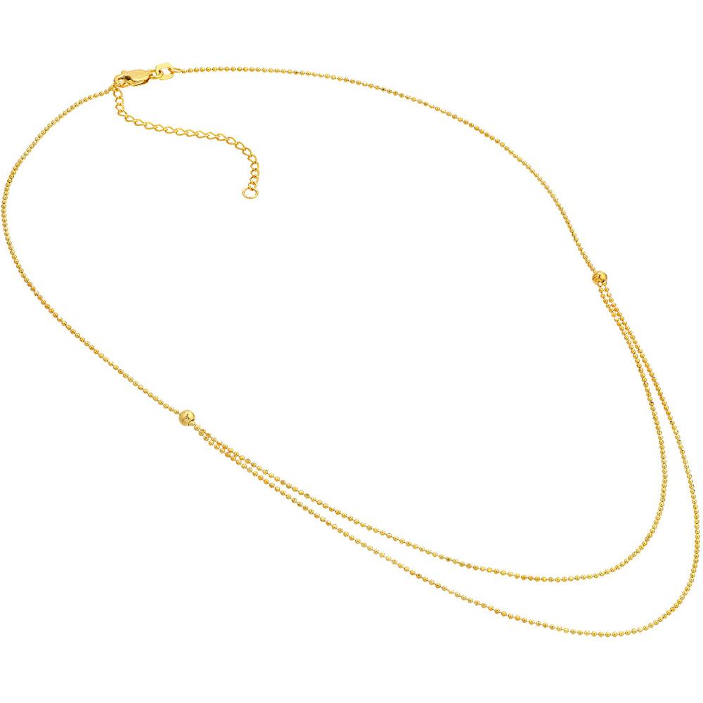 Olas d'Oro - 14K Yellow Gold Bead Chain Build Your Own Duet Necklace - 2.72 Grams