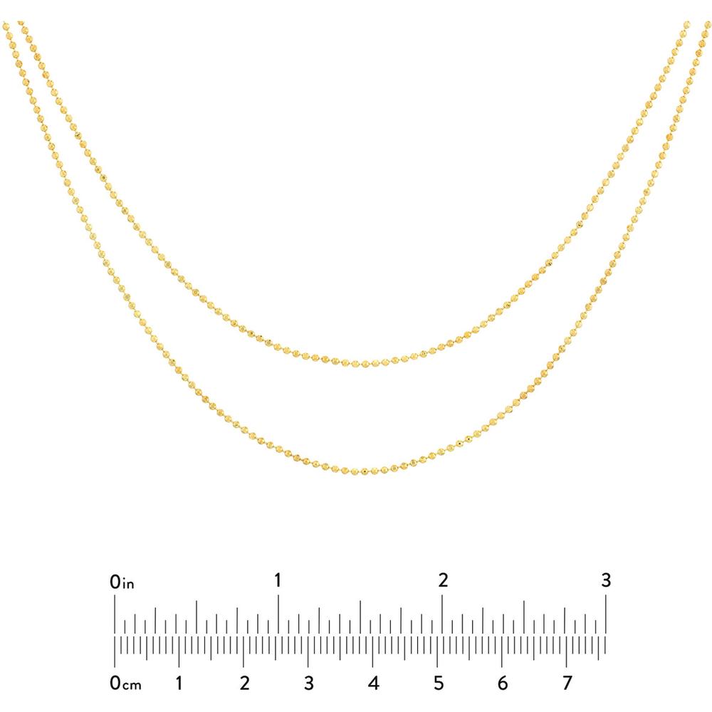 Olas d'Oro - 14K Yellow Gold Bead Chain Build Your Own Duet Necklace - 2.72 Grams