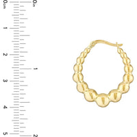 Olas d'Oro - 14K Yellow Gold Bead Hoop Earrings with Hinge Closure - 2.50 Grams Total Weight