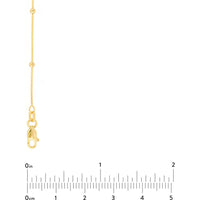 Olas d'Oro - 14K Yellow Gold Bead Station Adjustable Necklace - 2mm Bead Stations, Lobster Clasp