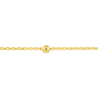 Olas d'Oro - 14K Yellow Gold Bead Station Anklet with Lobster Clasp Adjustable 9-10 Inch Length