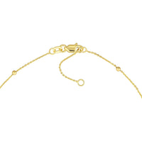 Olas d'Oro - 14K Yellow Gold Bead Station Anklet with Lobster Clasp Adjustable 9-10 Inch Length