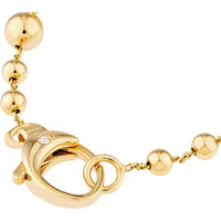 Olas d'Oro - 14K Yellow Gold Bead Station Bracelet with Diamond Lobster Clasp - 0.02 Carat Total Diamond Weight