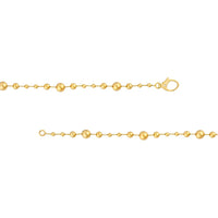 Olas d'Oro - 14K Yellow Gold Bead Station Bracelet with Diamond Lobster Clasp - 0.02 Carat Total Diamond Weight