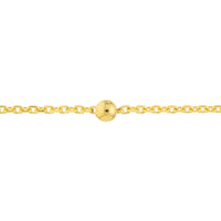 Olas d'Oro - 14K Yellow Gold Bead Station Diamond-Cut Cable Chain Bracelet
