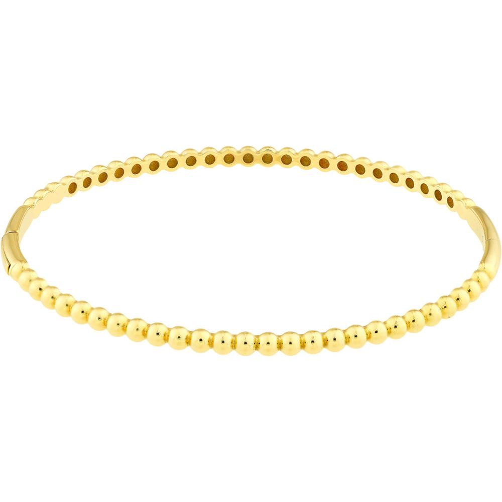 Olas d'Oro - 14K Yellow Gold Beaded Bangle with Snap-Lock Clasp - 10.10g