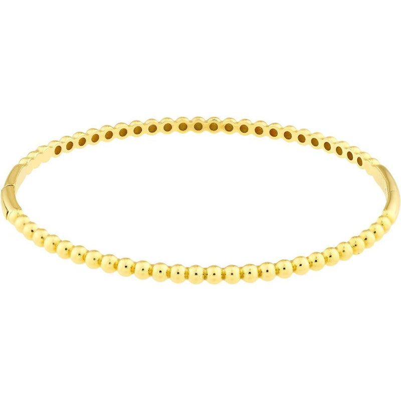 Olas d'Oro - 14K Yellow Gold Beaded Bangle with Snap-Lock Clasp - 10.10g