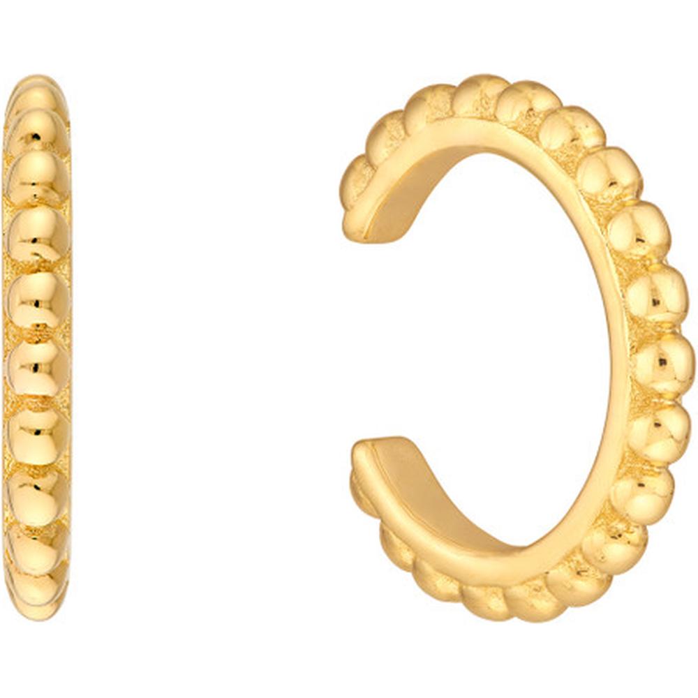 Olas d'Oro - 14K Yellow Gold Beaded Earring Cuffs - Elegant Versatile Jewelry