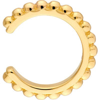 Olas d'Oro - 14K Yellow Gold Beaded Earring Cuffs - Elegant Versatile Jewelry