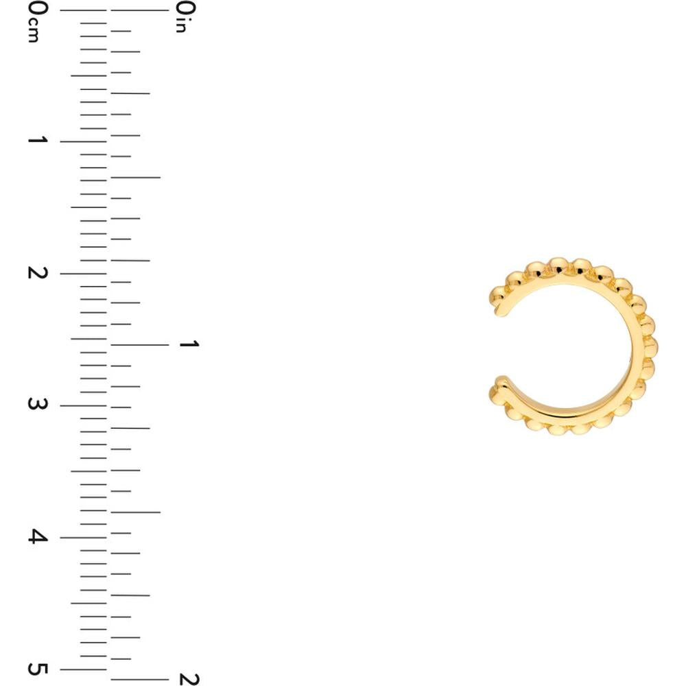 Olas d'Oro - 14K Yellow Gold Beaded Earring Cuffs - Elegant Versatile Jewelry