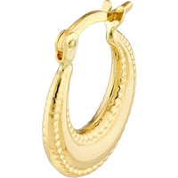 Olas d'Oro - 14K Yellow Gold Beaded Edge Mini Hoop Earrings - 1.20 Grams Total Weight