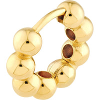 Olas d'Oro - 14K Yellow Gold Beaded Huggie Earrings - 3.87 Grams Total Weight