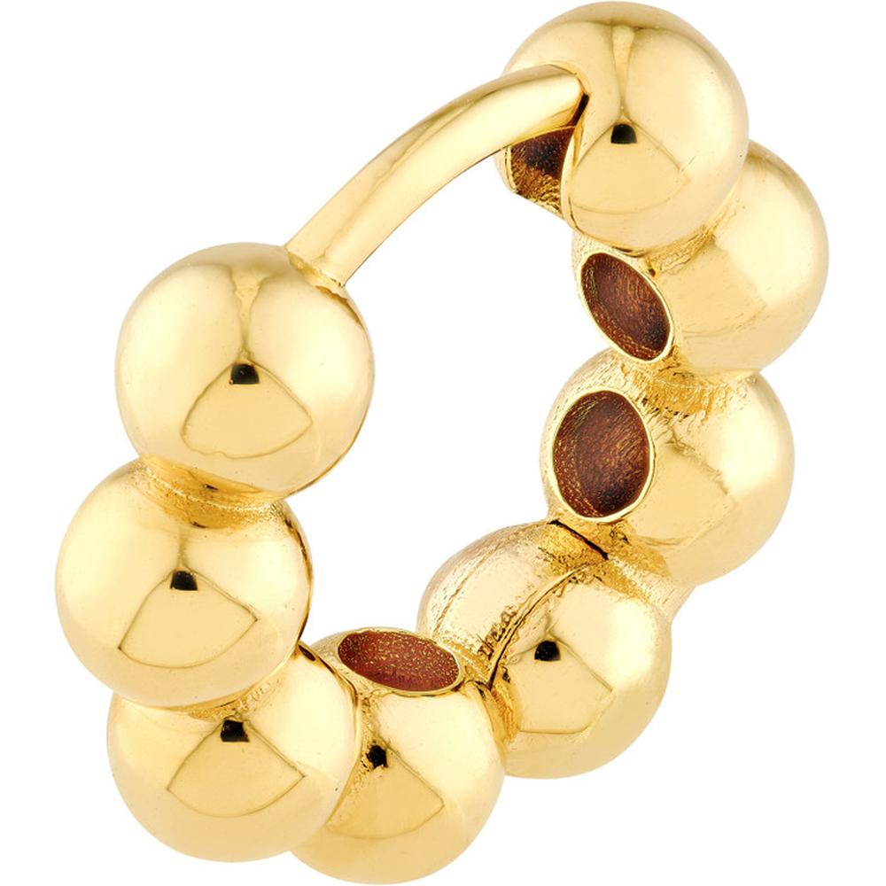 Olas d'Oro - 14K Yellow Gold Beaded Huggie Earrings - 3.87 Grams Total Weight