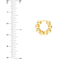 Olas d'Oro - 14K Yellow Gold Beaded Huggie Earrings - 3.87 Grams Total Weight