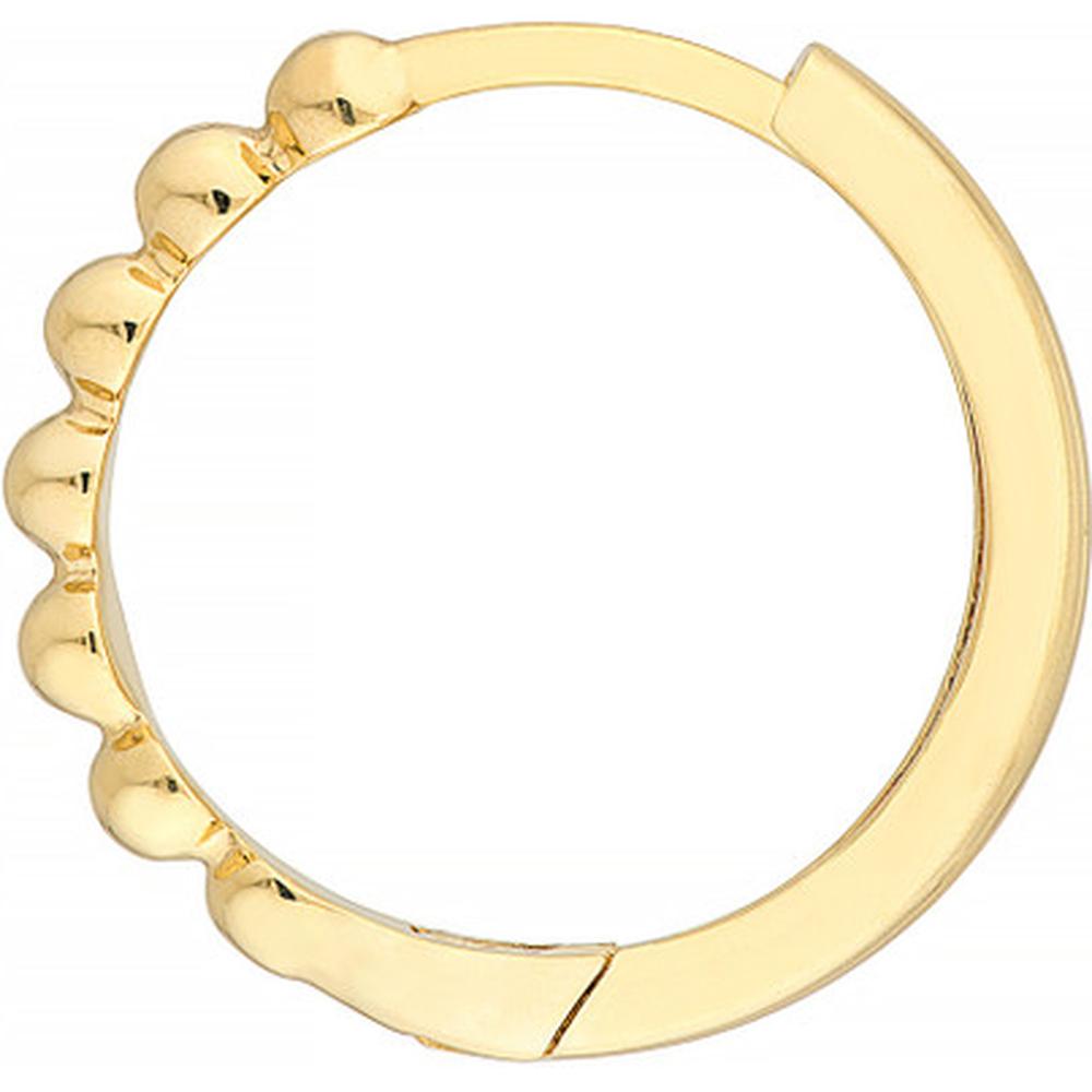 Olas d'Oro - 14K Yellow Gold Beaded Huggie Hoop Earrings - 1.72 Grams Total Weight