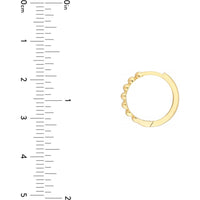 Olas d'Oro - 14K Yellow Gold Beaded Huggie Hoop Earrings - 1.72 Grams Total Weight