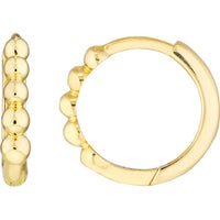 Olas d'Oro - 14K Yellow Gold Beaded Mini Huggie Earrings - 1.55 Grams