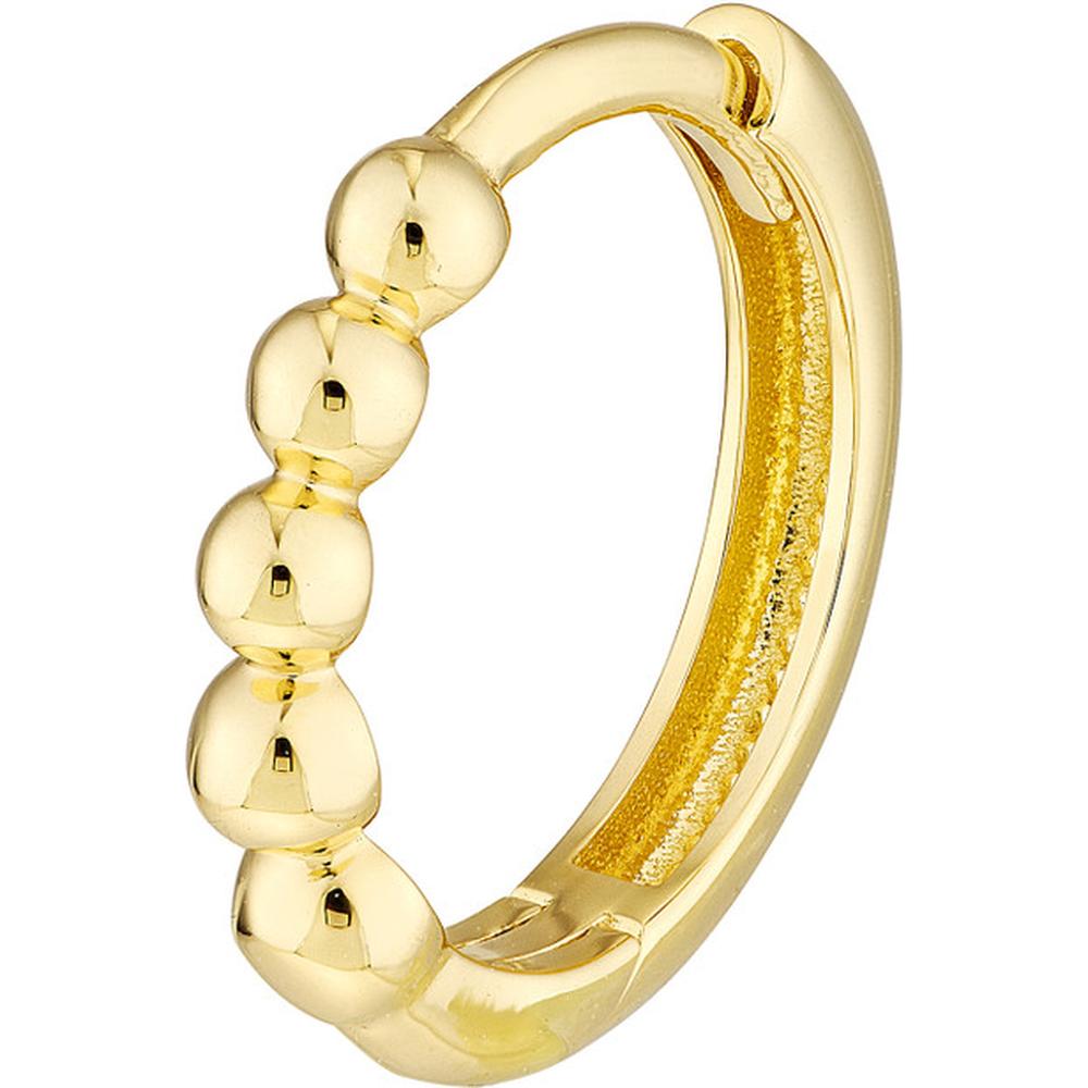 Olas d'Oro - 14K Yellow Gold Beaded Mini Huggie Earrings - 1.55 Grams