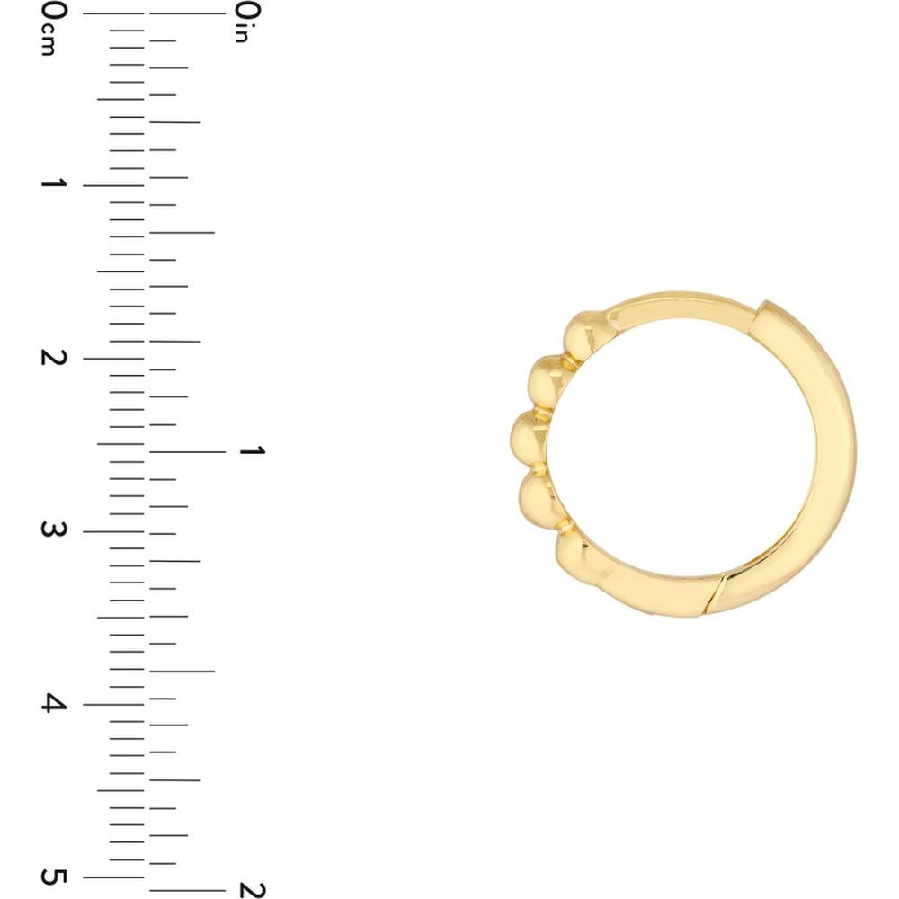Olas d'Oro - 14K Yellow Gold Beaded Mini Huggie Earrings - 1.55 Grams
