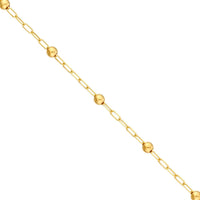 Olas d'Oro - 14K Yellow Gold Beaded Paper Clip Chain Necklace - 18" Length